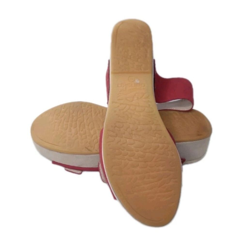 Dansko Selma Platform Wedge Sandals Women's Size 9.5/10 EU 40 Red Leather - Picture 9 of 10